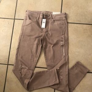 Rose distressed jeggings